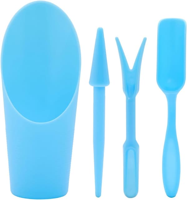 Inomhusväxtjordspade - Plast Mini Trädgård Växtvård Spade Handverktyg Omplantering Suckulent Odling Grävspadar Kit Blå