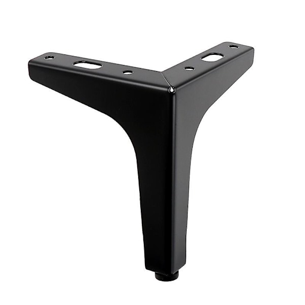 4 stk. 13 cm sorte metalmøbelben - til skab, sofa, sofabord, tv-skab og andre møbelben.