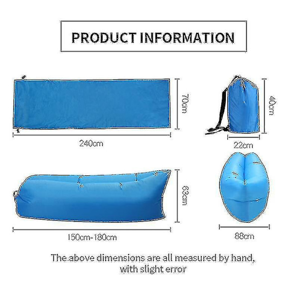 Camping Oppblåsbar Sofa Sovepose Lat Bag Air Bed Oppblåsbar Sofa