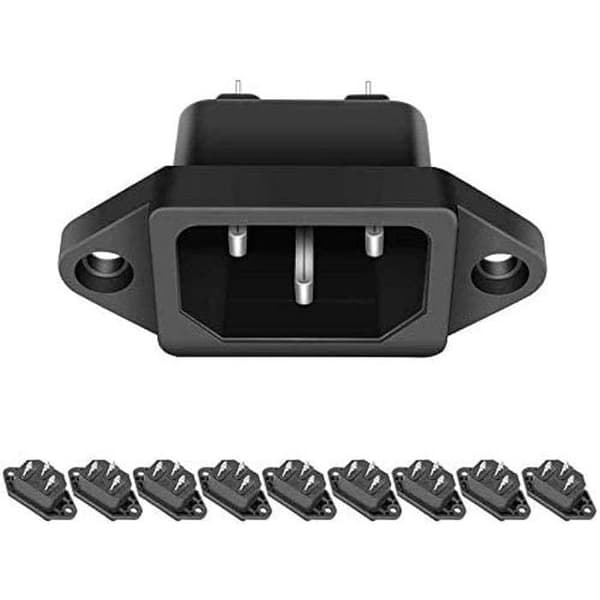 10 st AC 250V 10A IEC 320 C14 Panelmonterad strömkontakt adapteruttag