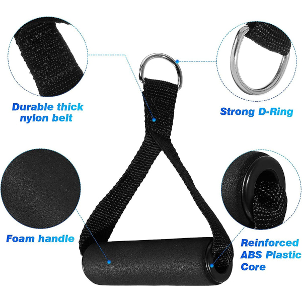 Trækhåndtag Modstandsbånd Træningsbånd Håndtag Tube Workout Gym Yoga Fitness Stretch (1 stk, sort)