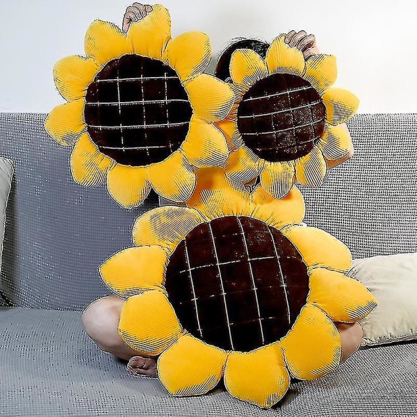 Kreativ solsikkepute Supermyk flerbruksblomsterpute til dekorasjon i hjemmet i stuen
