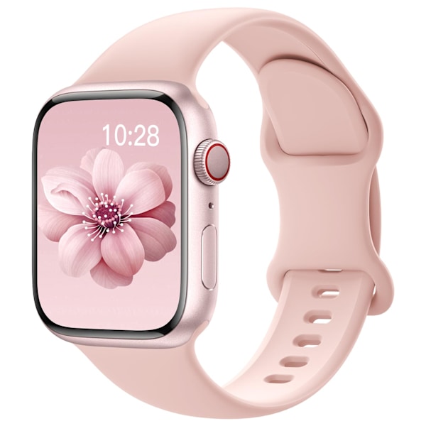 Sport Stropper Kompatible med Apple Watch Stropper Kvinner Menn, Oppgradert Myk Silikon Stropp Erstatning Klokkebånd for Apple Watch Series 1-8 SE pink 42/44/45mm