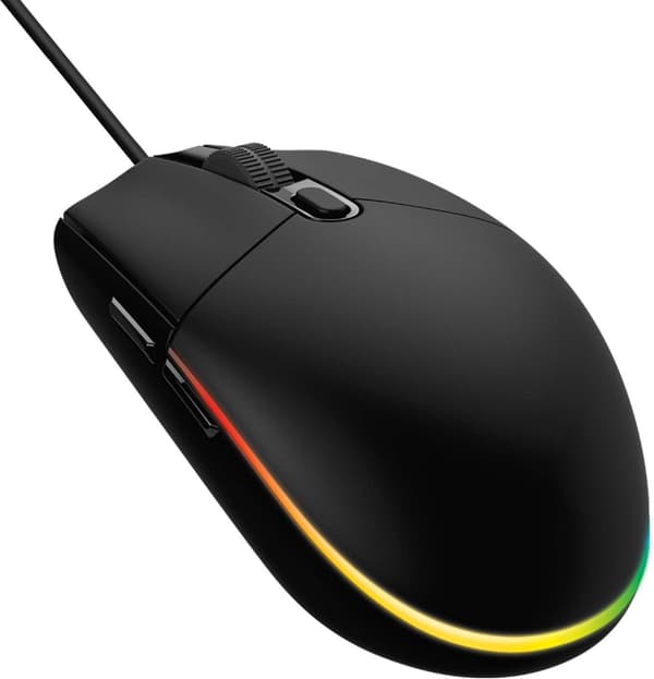 Gaming mus med RGB-belysning, 6 programmerbare knapper, sensor i gamingkvalitet, 6K DPI-tracking, letvægt black
