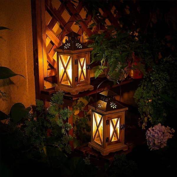 Trælanterne vintage lysestage dekorative lyslanterner til rustikt bryllup midtpunkt Hængende lanterne bondehus boligindretning indendørs og udendørs