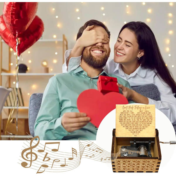 Ystävänpäivälahjat hänelle, Can't Help Falling in Love -musiikkilaatikko, musiikkilaatikot lapsille, miehille, teini-ikäisille, rakastajalle, poikaystävälle, tyttöystävälle, aviomiehelle, vaimolle W Can't Help Falling in Lovewood