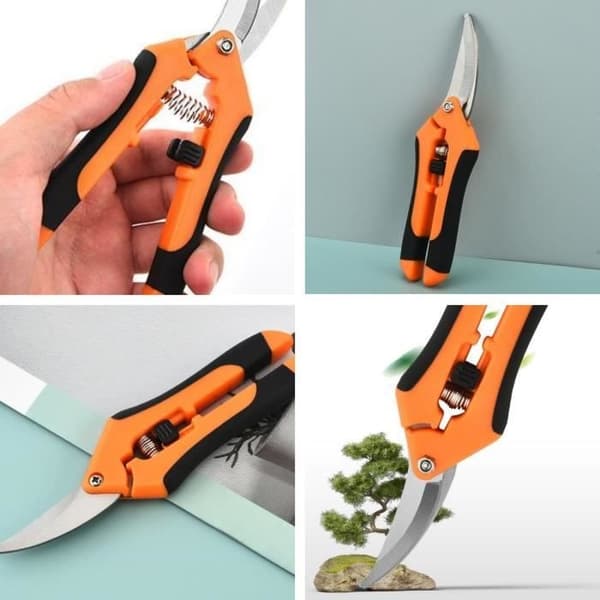 Grensax - Hög kvalitet - Ergonomisk - Låsmekanism - Orange - 17 cm