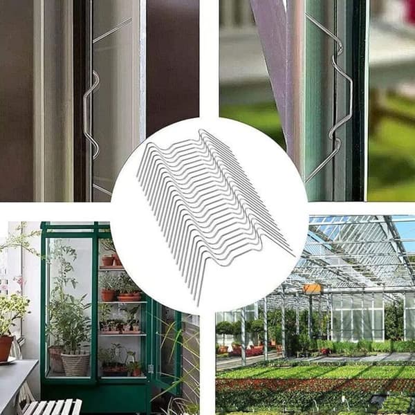 100 stycken växthusklämmor i rostfritt stål