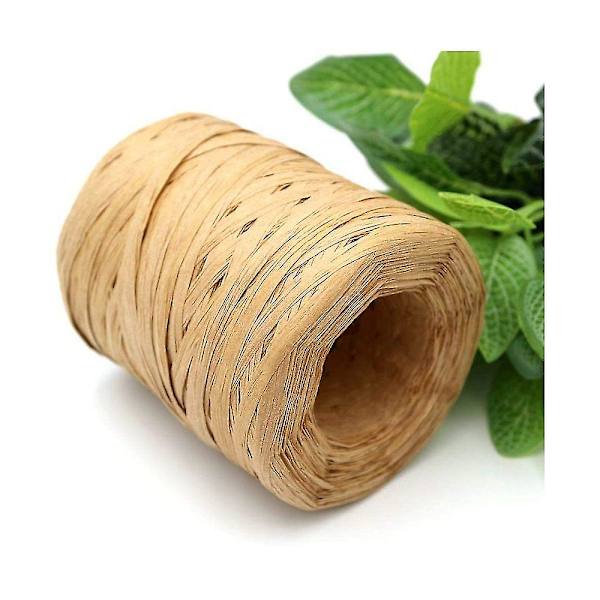 200m Naturlig Raffia Papirbånd, Raffia Papirsnor, Indpakningssnor Til Håndværksprojekter, Gaveindpakning, Fletning Og Havearbejde
