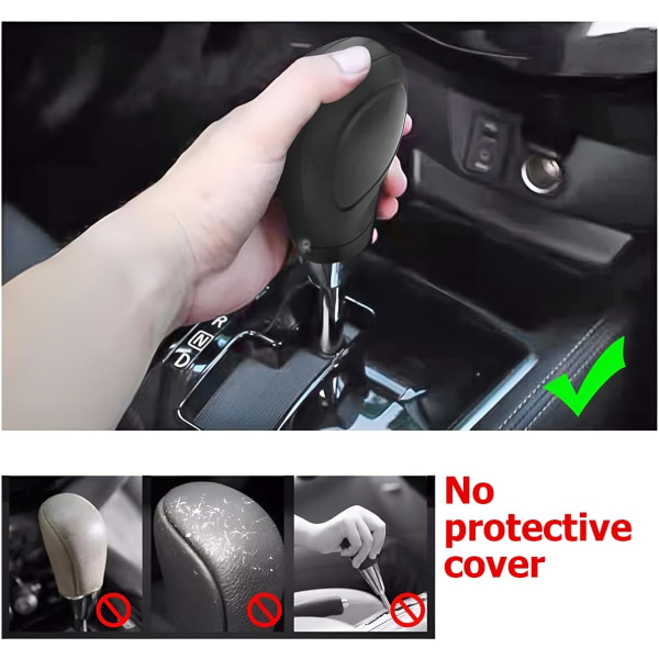 Gearskiftegrebsknapdæksel til bil, elastisk silikone automatisk gearbeskyttelsesdæksel til bil, universel skridsikker autogreb gearstangbeskytter til mænd og kvinder, V Beige