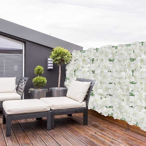 Kunstig blomstergjerde spilegjerde gjerdepaneler hagegjerde personvern gjerde pynt hvit 50x100cm hagegjerder og tilbehør 1 stk