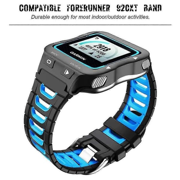 Sort og blå udskiftningsarmbånd med professionelt DualTone design til Garmin Forerunner 920XT rem
