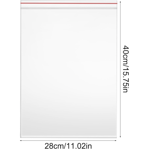28x40cm Klart Plastposer Store Forseglede Poser Oppbevaringsposer Trykkforseglingsplastposer Tykkere og Slitesterke Grip-Seal Poser for Sko, Tepper, Klær