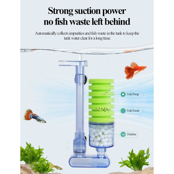 Akvarie Biokemisk Svampefilter, Ultra Stille Akvarie Enkelt Hoved Bio Svampe Fisk Tank Skumfilter-Grøn