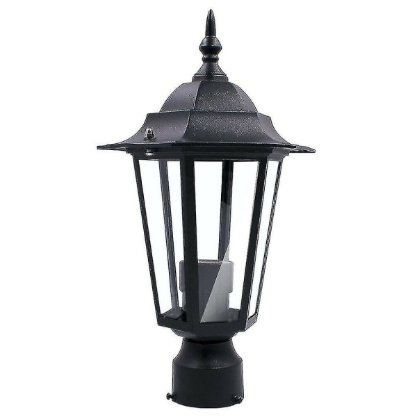 Post Pole Light Udendørs Have Terrasse Indkørsel Gård Lanterne Lampe Sort Top
