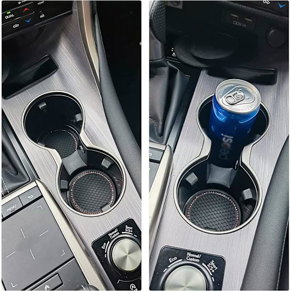 2 stk. Universal Auto Anti-Slip Kopholder Indsats Coaster, Bil Kopholder Coaster, Bling Krystal Rhinestone Bil Interiør Tilbehør, Sort - Blackpink