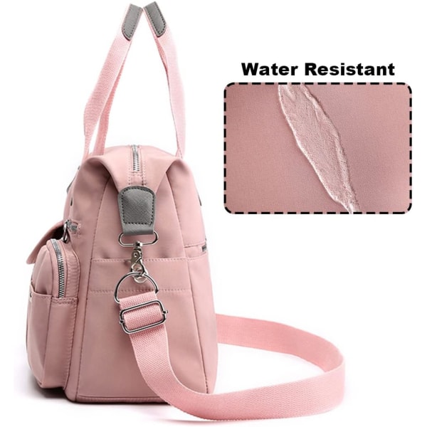 Tote tasker til kvinder - stilfuld nylon skuldertaske - håndtaske med top håndtag - multi lommer - arbejdstasker - vandafvisende rejse crossbody messenger taske
