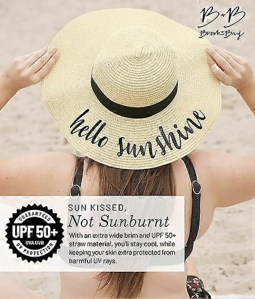 Broderede sommerhatte til brudefest - Slouchy solhatte til brudefest - Strand- og feriehat til kvinder