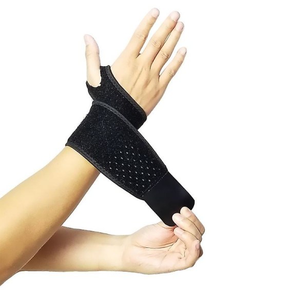 2-pakke håndledskompressionsstropper og håndledsstropper Sportshåndledsstøtte til fitness, vægtløftning, senebetændelse Justerbar (sort)