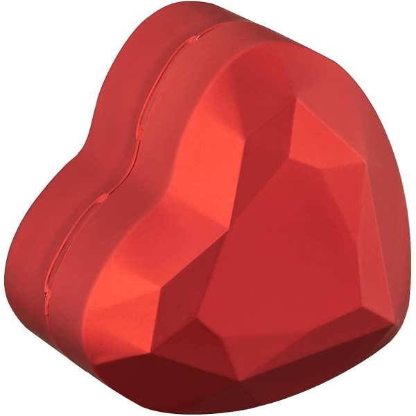 Sydämen muotoinen sormus lahjarasia Led-valolla, samettikorvakorut case valolla, häihin, syntymäpäiviin ja vuosipäiviin (punainen-2 kpl)