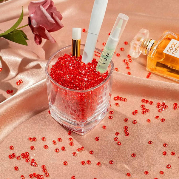 4000 kappaletta punaisia akryylitimantteja. Ihanteellinen pöytäkoristeluun, hääjuhlan järjestämiseen, maljakon täyttämiseen, DIY-sisustustarvikkeisiin (3 kokoa) Red