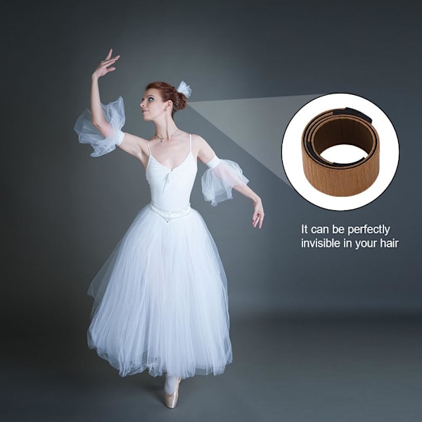 Hårbolle Shaper, 2 stk. Easy Donut Bun Maker for Hair, French Twist Fold Wrap Snap Band for Making DIY Hair Styles, Ballet Hair Deft Bun Hair Styling Light Brown