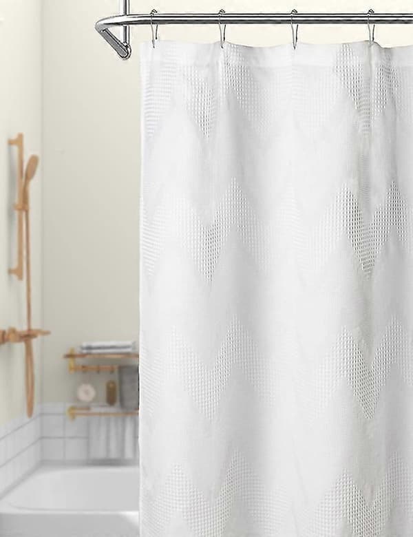 Våffelvävda Texturerade Mjuka Duschdraperier för Badrum