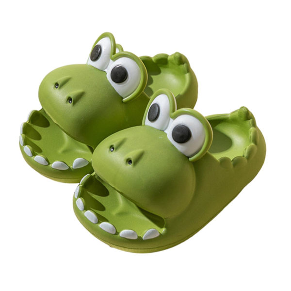 Sommartofflor för pojkar och flickor, söta dinosaurier, tjockt sula, halkfria tofflor