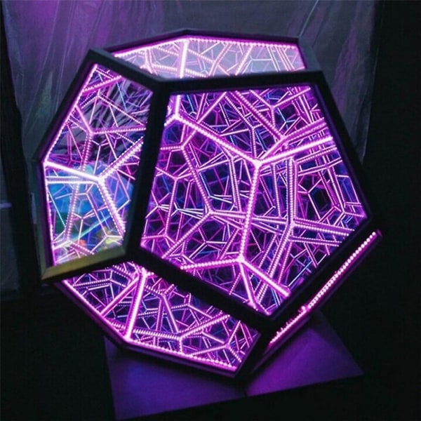 Oändlig Dodecahedron Färg Art Light USB Laddningslampa Hem Skrivbordsdekoration