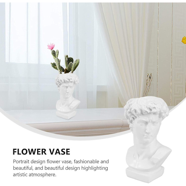 Harts Resin Succulent Planter Vase Grekisk David Staty Skulptur Planter Makeup Borste Förvaring Pen Holder Urna Hem Trädgård Dekor Hs