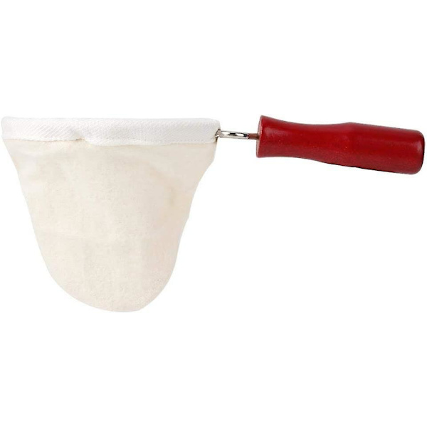 Kaffefilterpåse Tillbehör Bomullstyg Flanell Återanvändbar Avtagbar Lätt Rengöring Dropp Kaffetillverkare Trähandtag(1st, Brunröd)