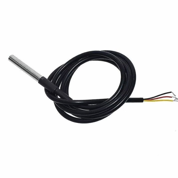 2 x 1 m rustfrit digitalt temperatursensor kabel, vandtæt kompatibel