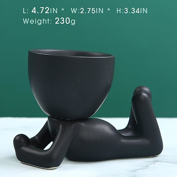 Mini-familie Blomsterpot Menneskeform Keramisk Desktop Planter Beholder Til Sukkulenter