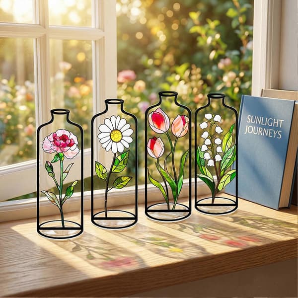 Akryl Skrivebordsplanter - Blomster & Kreativ - til Hjemmebryllupsindretning D