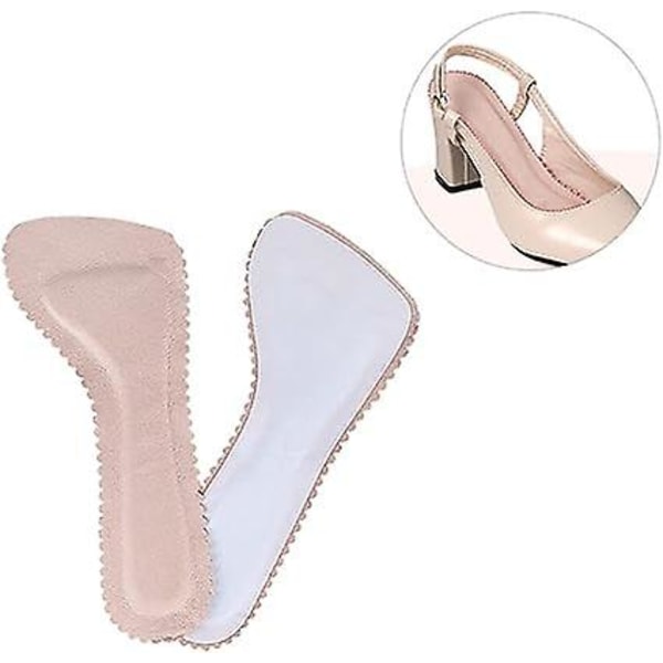 1 par selvklæbende skridsikre indlægssåler (lyserøde), komfortable indlægssåler til sandaler, højhælede sneakers, svampe latexpuder til kvinder
