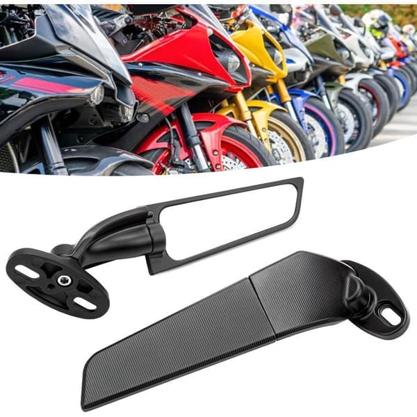Set med 2 motorcykelspeglar, universella justerbara roterande speglar för fyrhjulingar, utbytes sidospeglar