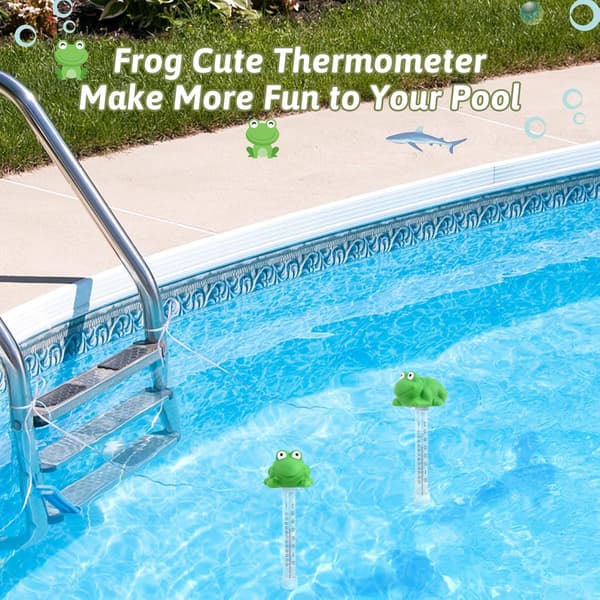 Flytande pooltermometer, stor lättläst display med snodd, splitterresistent, för utomhus-/inomhuspooler, spa, bubbelpooler & A