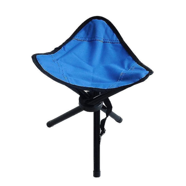 1 stk Mini trebens sammenleggbar campingstol, bærbar sammenleggbar stativkrakk, lenestol (blå)