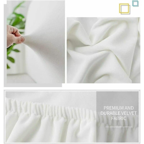 Sengegærdebetræk, blødt stretch-fløjlsstof, støvtæt beskyttelse til polstret sengegavl (hvid, sengegavl længde: 150 cm-170 cm)