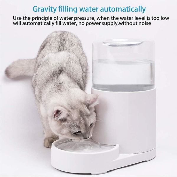 3l kattevanndispenser med silikonmatte, automatisk gravitasjonsvanndispenser for hunder, store drikkeskåler