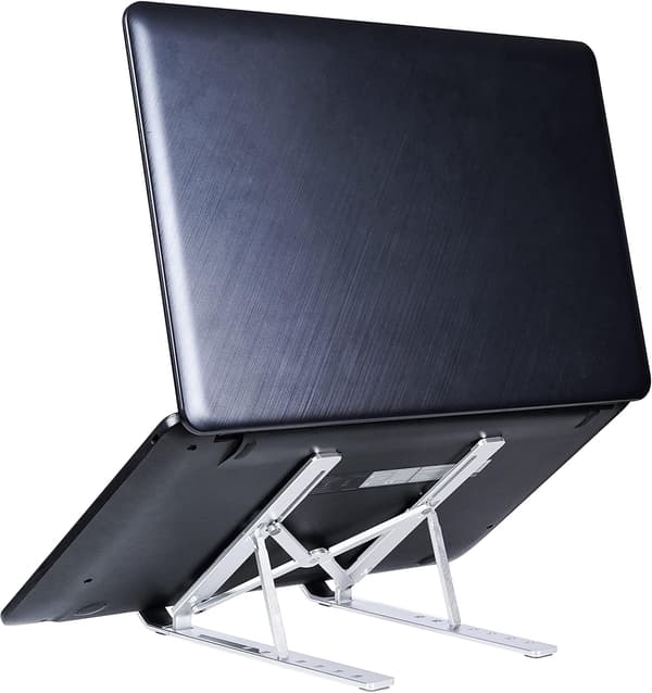 Laptopstativ Hevet Datamaskin Nettbrettstativ Vinkeljusterbart Aluminiumslegering Ergonomisk Sammenleggbart Bærbart Skrivebordsstativ