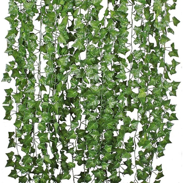 12 tråder kunstig eføy blad planter vin henger girlander falsk løvverk blomster hjem kjøkken hage kontor bryllup veggdekor