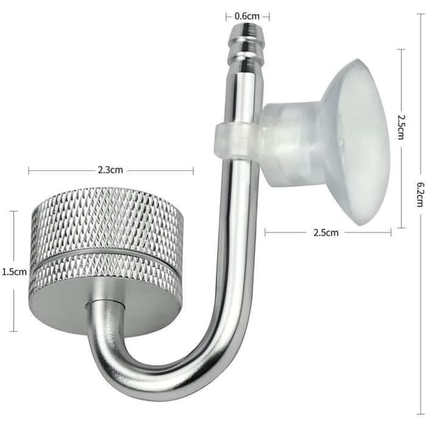 Akvarieluftspridare, Akvarium CO2-diffusor, Koldioxiddiffusor med U-format rör för akvarium, Silver