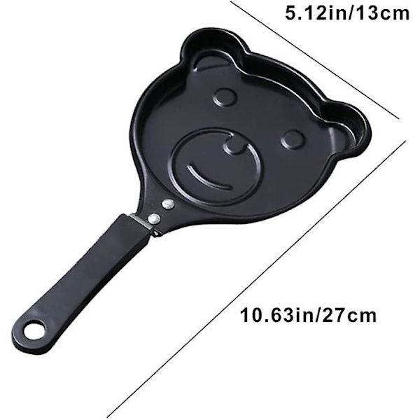 Pandekagepande, non-stick crepepande, bjørneformet æggestegepande, mini pandekagemaskine til hjemmekøkken, restaurant, hotel