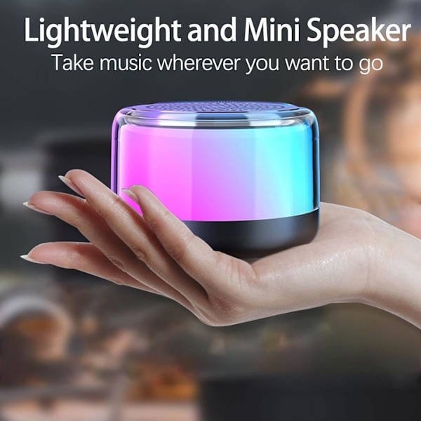 Kannettava Bluetooth-kaiutin, langaton kaiutin RGB LED -valolla, TWS-kaksoispariliitos, HD-ääni, TF-kortin toistotuki, minikokoinen matkustamiseen, ulkoiluun, juhliin,