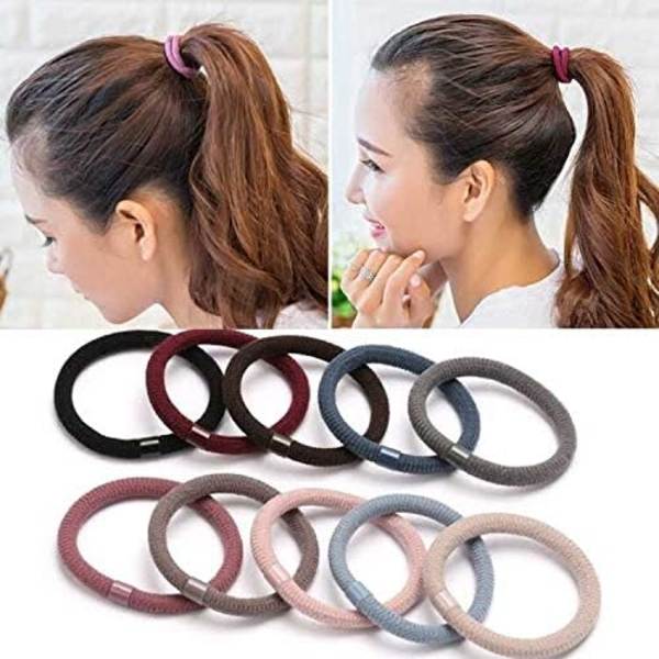 20PCS Bomullshårbånd Sømløs Elastisk Flerfarget Hårbånd Tykk Hestehalebånd 4,5 cm i Diameter Hårtilbehør for Kvinner og Jenter Multicolour