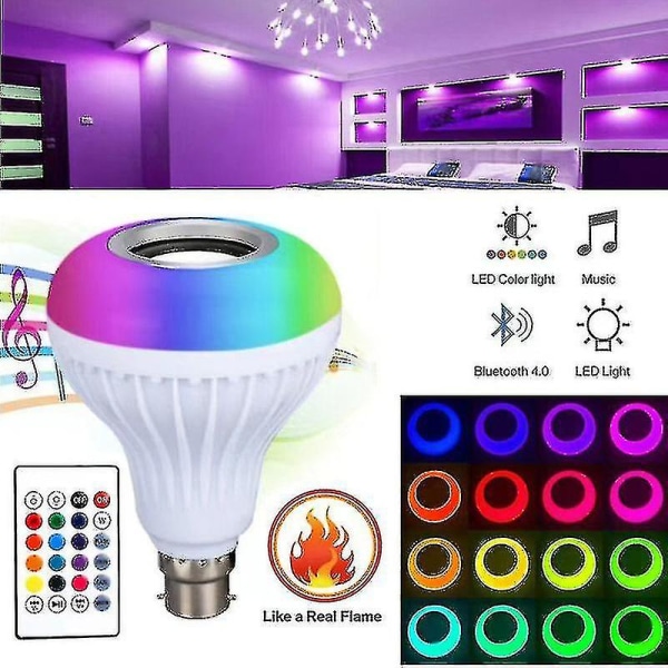 7 väriä Led älykäs polttimo Älykäs Led-valot Bluetooth-musiikkivalopolttimo E27 Wir