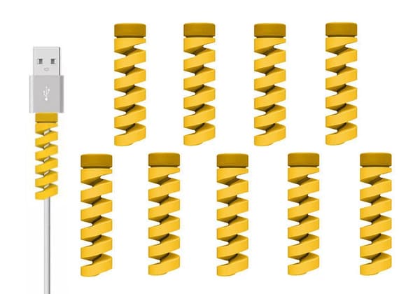 10-pak Spiral Kabelbeskyttere - Oplader Sort sort