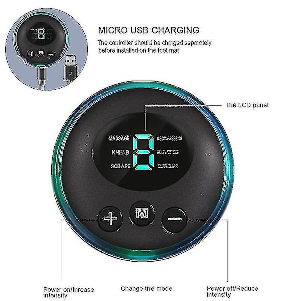 Ems Fodmassage Måtte Elektrisk Pleje Tens Fysioterapi Massageapparat Fod Muskel Re