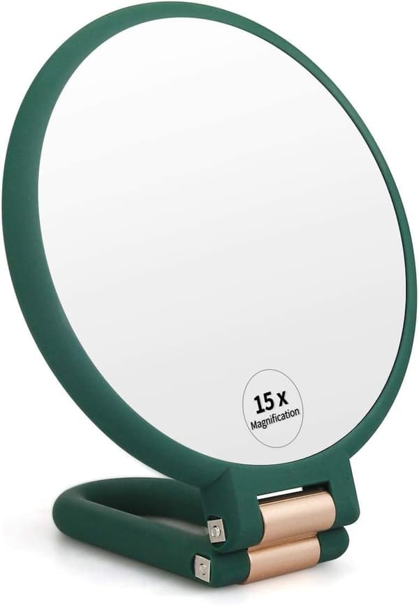 15X Forstørrelsesspeil Sammenleggbart Roterbart med Stativ (Army Green)